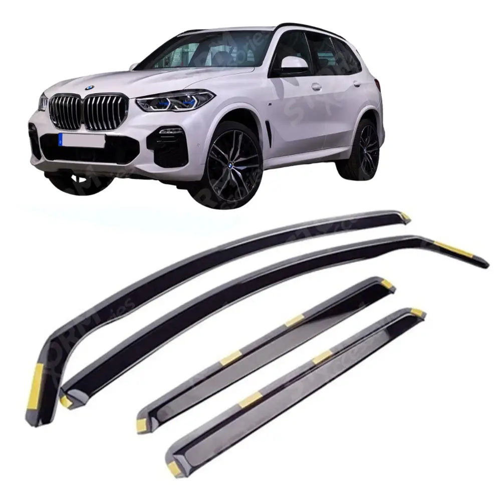 Bmw X5 G05 2019 On Stx Internal Wind Deflectors - 4pcs - Clip In Fitment - Dark Smoke - W170