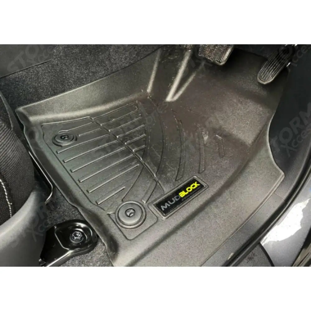 Cab 3d Tailored Mud Mats Manual Black Mudblock For Toyota Hilux 2016 - 2021