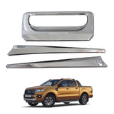 Chrome For Ford Ranger T6 2012-2022- Rear Tailgate Door Handle Surround Trim Cover