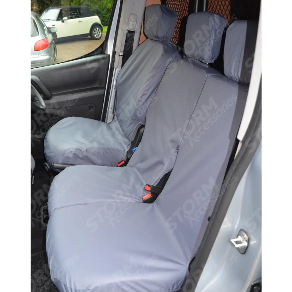 Citroen Berlingo 2018 On - Toyota Proace City 2020 On Driver And Double Passenger Front Seat Covers (No Armrest) - Grey