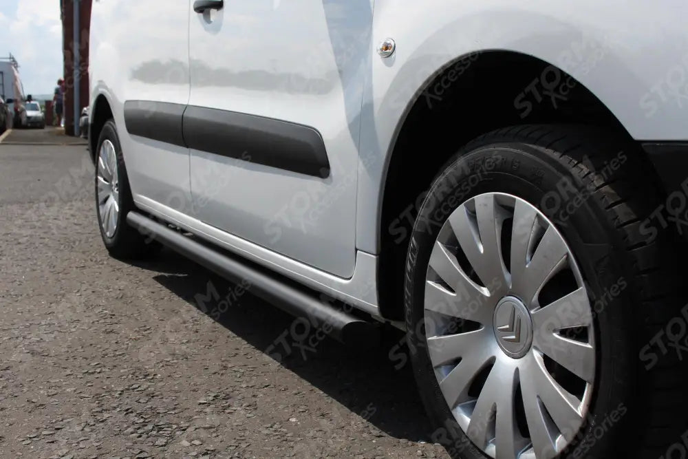 Citroen Berlingo - Peugeot Partner - 2008-2018 Black Side Bars - Angular - Short Wheel Base - 60mm