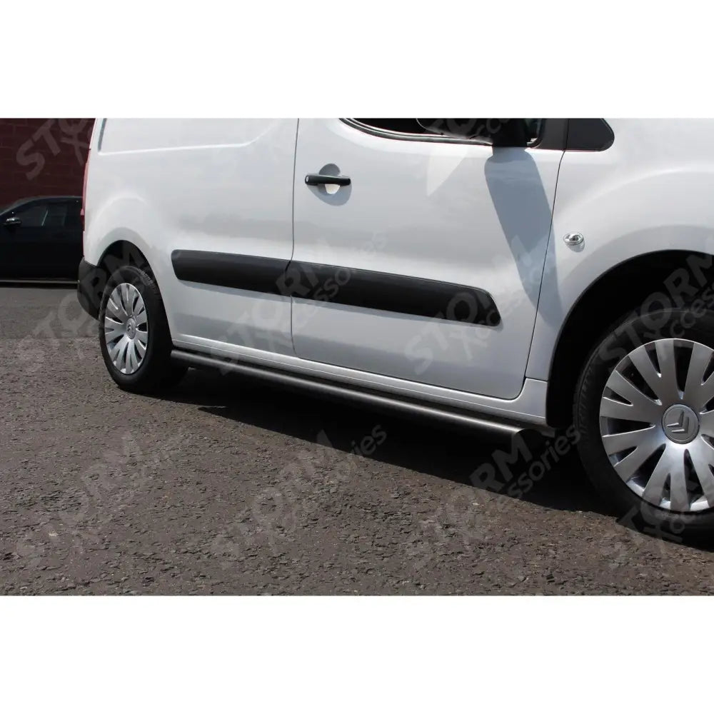 Citroen Berlingo - Peugeot Partner - 2008-2018 Black Side Bars - Angular - Short Wheel Base - 60mm