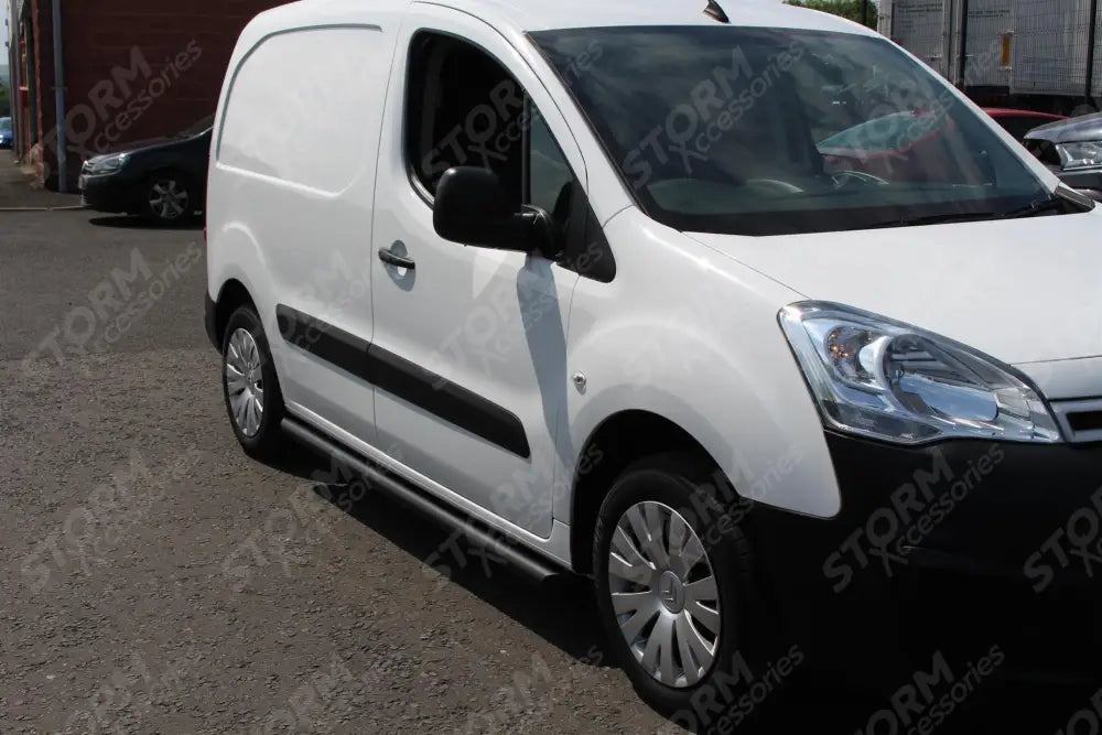 Citroen Berlingo - Peugeot Partner - 2008-2018 Black Side Bars - Angular - Short Wheel Base - 60mm