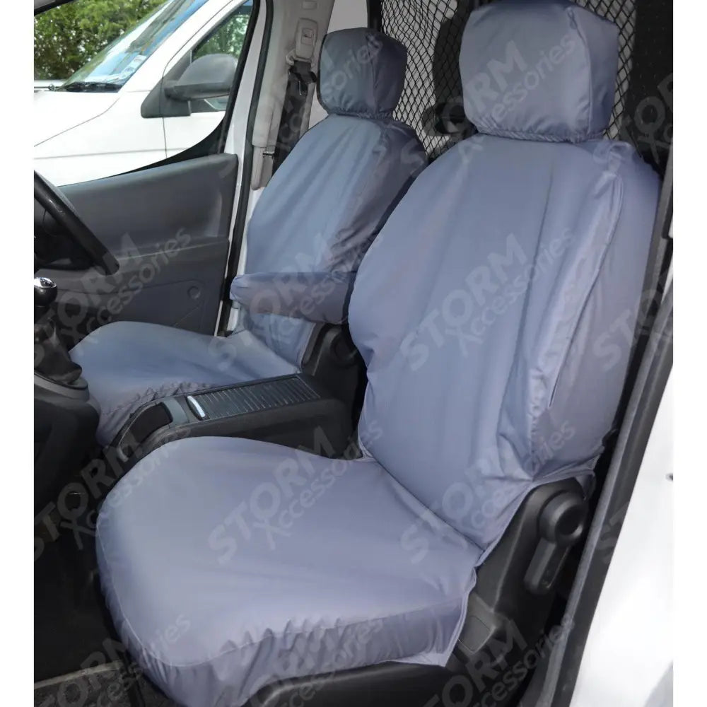 Citroen Berlingo Peugeot Partner 2008-2018 Front Seat Covers - Pair - Grey