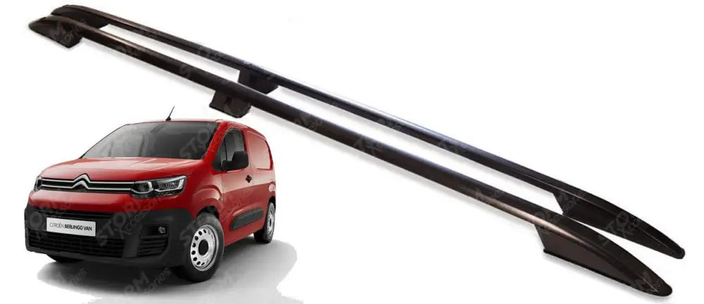Citroen Berlingo Peugeot Partner 2018 On - Swb Roof Bars - Roof Rails - Black - Pair