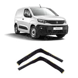 Citroen Berlingo - Peugeot Partner 2018 On - Wind Deflectors - 2 Pcs Set Internal Fit - Dark Smoke - W104
