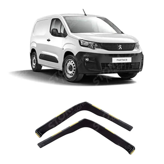 Citroen Berlingo - Peugeot Partner 2018 On - Wind Deflectors - 2 Pcs Set Internal Fit - Dark Smoke - W104