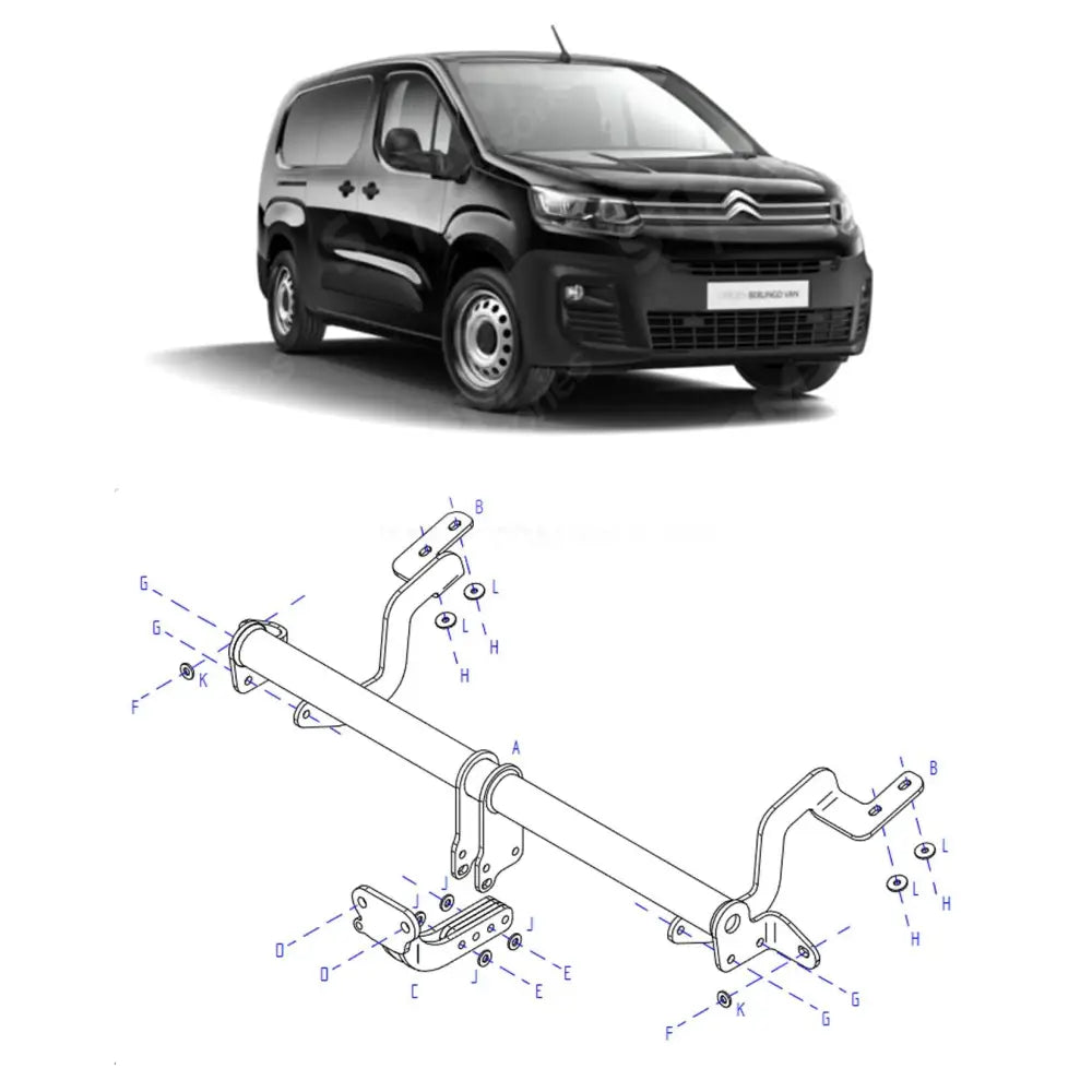 Complete Tow Bar For Citroen Berlingo - Peugeot Partner LWB Only 2018 On