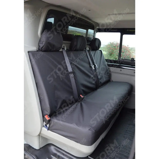 Crew Cab Rear Bench Seat Covers Black For Vauxhall Vivaro 2001-2014