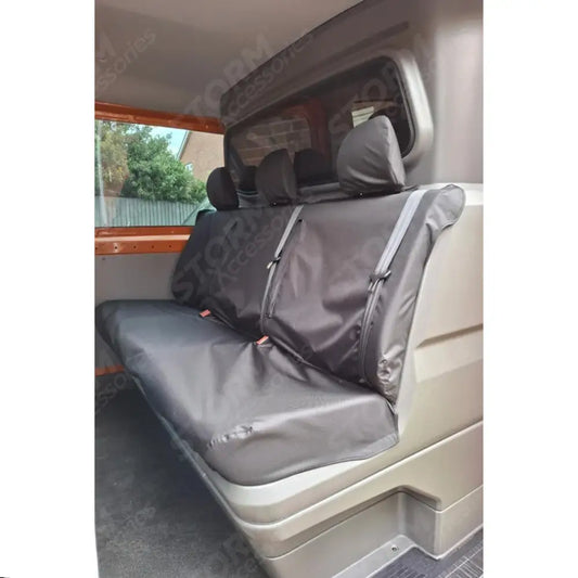 Crew Cab Rear Seat Covers In Black With Armrests For Man TGE 2017+