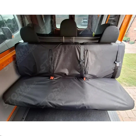 Crew Cab Rear Seat Covers In Black Without Armrests For Man TGE 2017+