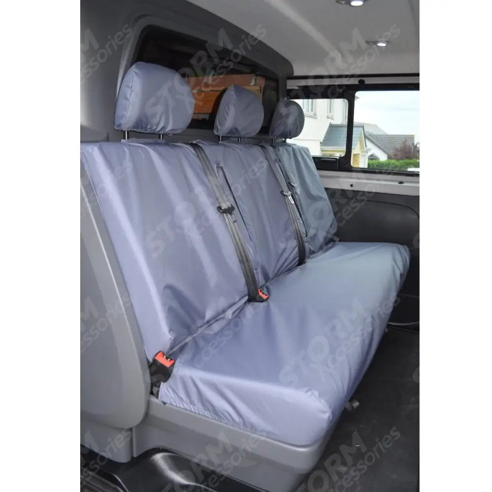 Crew Cab Sportive Rear 3 Passenger Seat Covers Grey For Vauxhall Vivaro 2014-2019