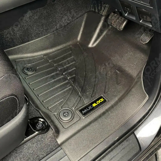 Double Cab Automatic 3d Tailored Mud Mats Black Mudblock For Toyota Hilux 2016 - 2021