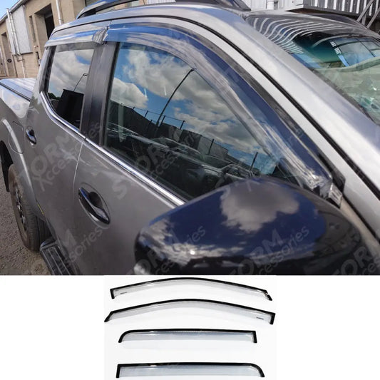 Double Cab Egr Genuine Quad Wind Deflectors External Fit For Nissan Navara Np300 - 2016 On