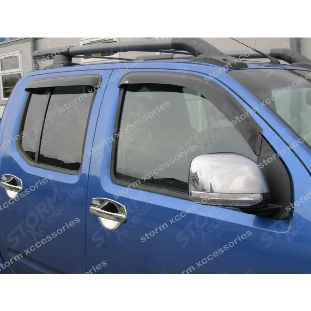 Double Cab EGR Quad Wind Deflectors External Fit For Nissan Navara D40 2005-2015