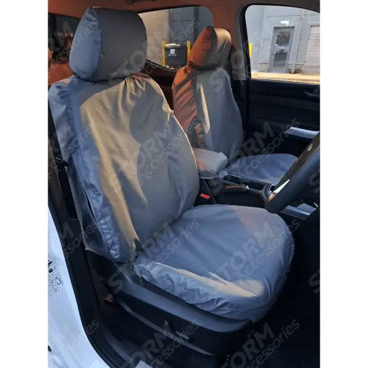 Double Cab Front Seat Covers Pair Grey For Maxus T90 2021+