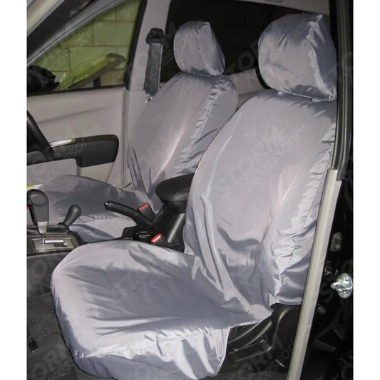 Double Cab Front Seat Covers Pair Grey For Mitsubishi L200 2006-2015