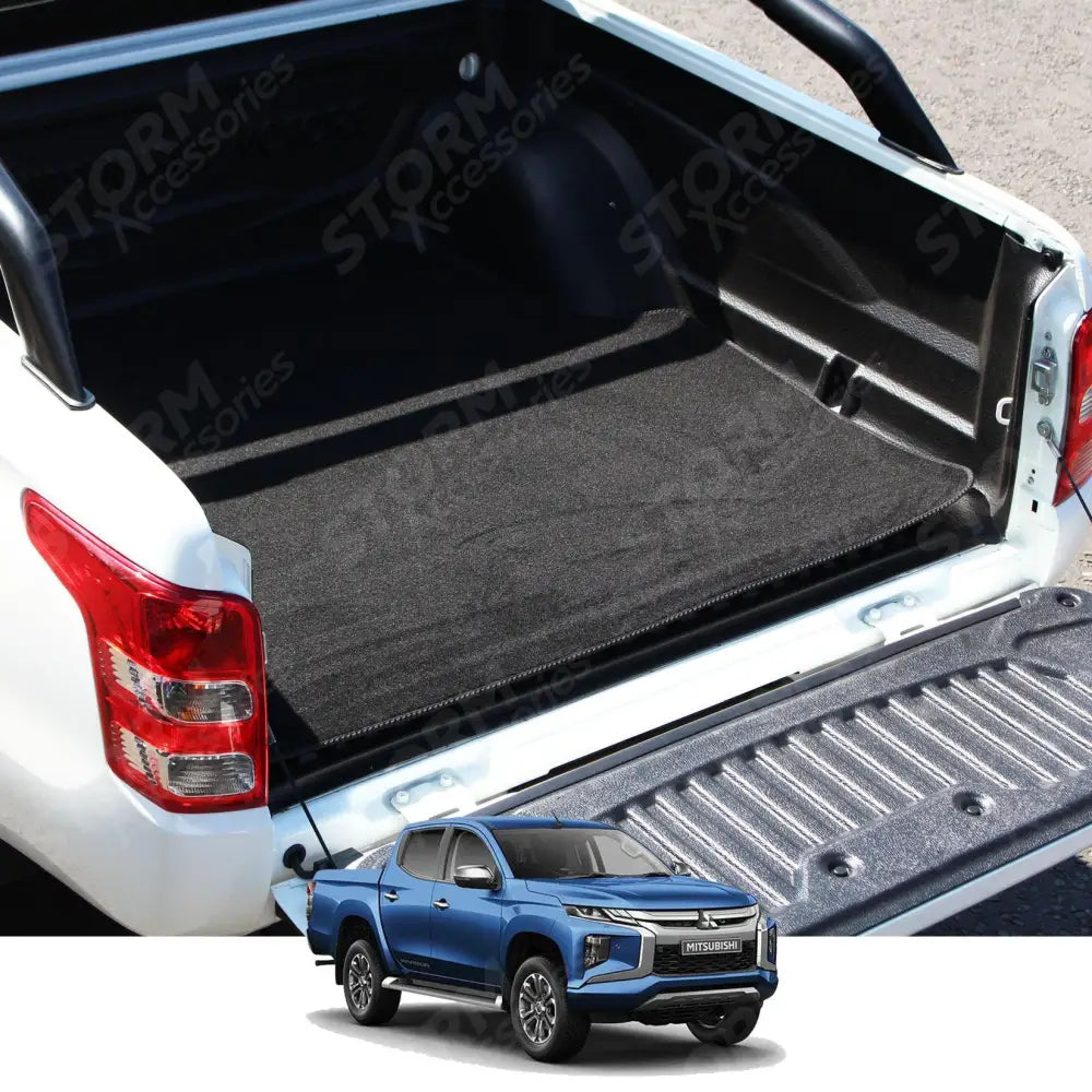 Double Cab Load Bed Carpet Mat In Black For Mitsubishi L200 Series 6 2019 On