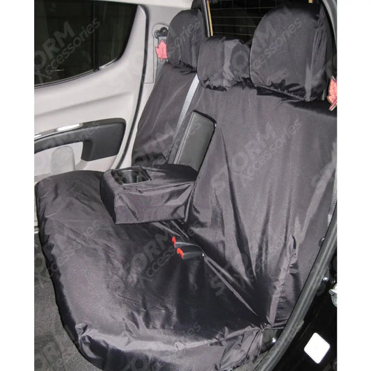 Double Cab Rear Seat Covers Black For Mitsubishi L200 2006-2015