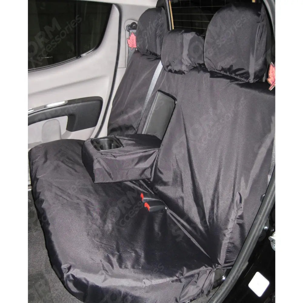Double Cab Rear Seat Covers Black For Mitsubishi L200 2006-2015