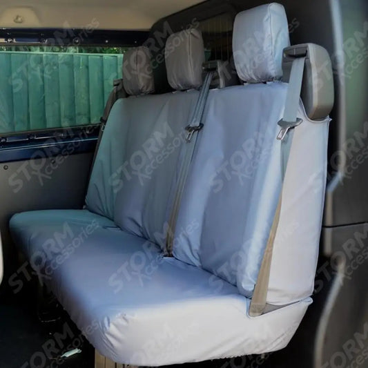 Double Cab Rear Seat Covers Grey For Ford Transit Custom 2013 - 2024