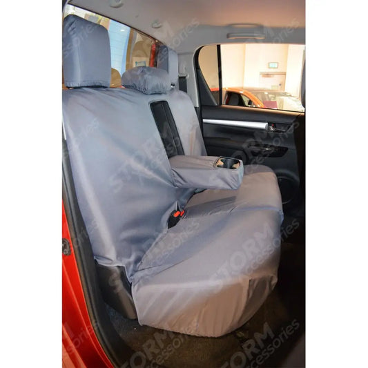 Double Cab Rear Seat Covers Grey For Toyota Hilux Mk8 & Mk9 Invincible 2016-2026