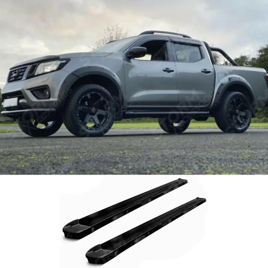 Double Cab Running Boards Side Steps STX Style Pair Black For Nissan Navara Np300 2016 On