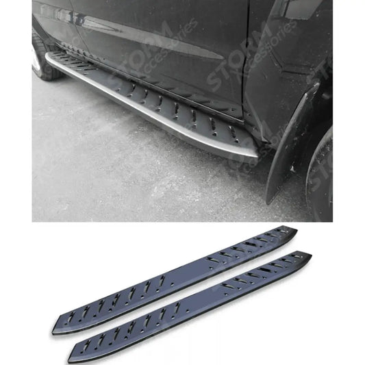 Double Cab Shark Running Boards In Black For Toyota Hilux Mk8 2016-2026