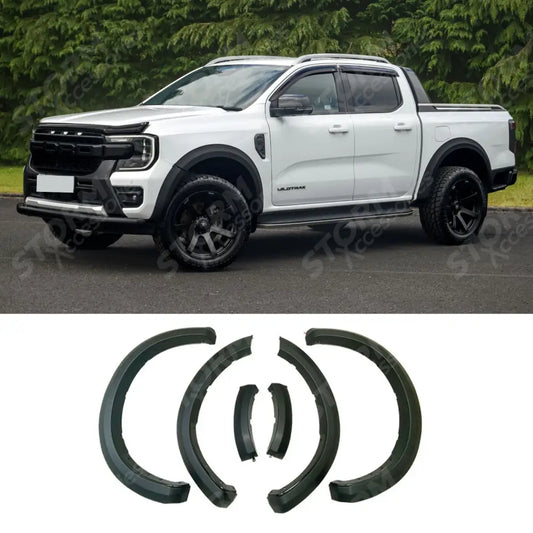 Double Cab STX V2 Wheel Arch Kit Smooth Look Matt Black Finish 6 PCS For Ford Ranger Wildtrak 2023 On