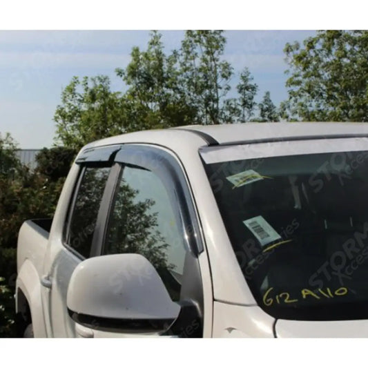 Double Cab Wind Deflectors 4-pcs Set Black External Fit For Vw Amarok 2010-2017