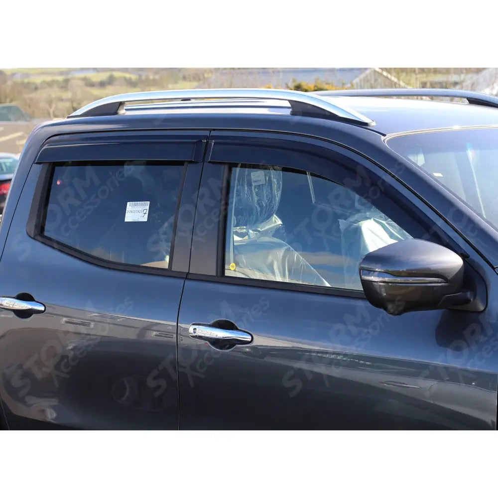 Double Cab Wind Deflectors 4pcs Black For Nissan Np300 - Mercedes X Class - 2015 On