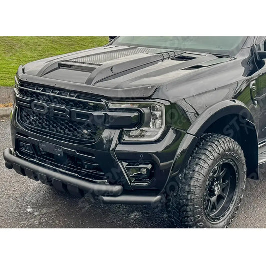 Double Deck V2 Black Powder Coat Front Spoiler Bar For Ford Ranger T9 2023 On