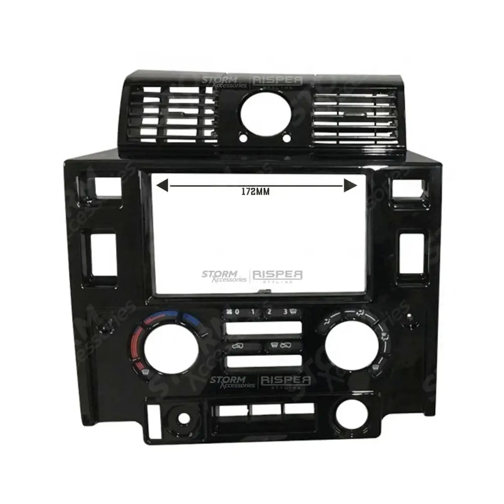 Double Din Surround Facia Pannel Kit In Gloss Black For Landrover Defender 90 110 2008-2020