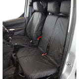 Driver And Double Passenger Seat Covers Black For Ford Transit Connect 2014-2018