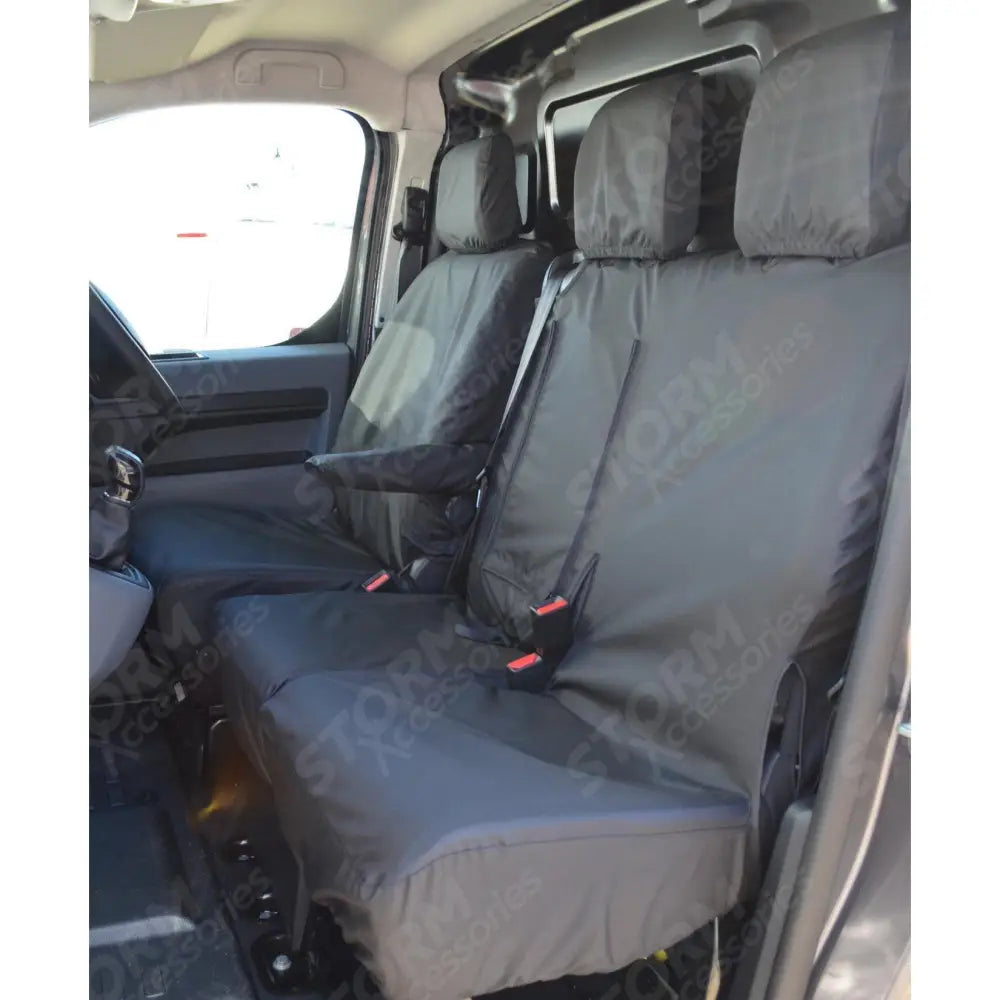 Driver And Double Passenger Seat Covers In Black For Proace / Expert / Dispatch 2016 On
