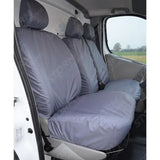 Driver And Double Passenger Seat Covers In Grey For Renault Trafic 2006-2013