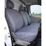 Driver And Double Passenger Seat Covers In Grey For Vauxhall Vivaro 2008-2013