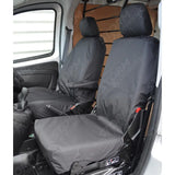 Driver And Folding Passenger Seat Covers Pair Black For Citroen Nemo Van 2008 On