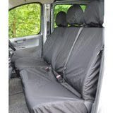 Driver And Front Double Passenger Seat Covers Black For Toyota Proace 2013-2016