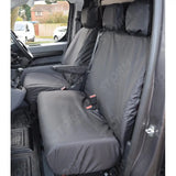 Driver And Front Double Passenger Seat Covers Black For Toyota Proace 2016 On