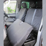 Driver And Front Double Passenger Seat Covers Black For Vw Transporter T5 T6 2010 - 2024