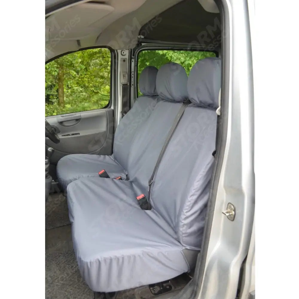 Driver And Front Double Passenger Seat Covers Grey For Peugeot Expert Van 2007-2016