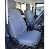 Driver And Front Single Passenger Seat Covers Pair Grey For Land Rover Defender 90 110 - 2007-2013