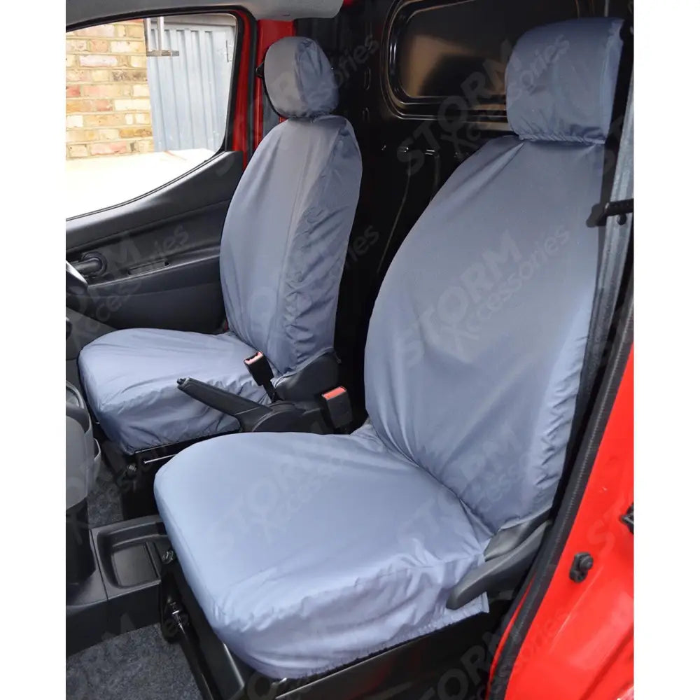 Driver And Passenger Single Non-folding Seat Covers Pair Grey For Nissan Nv200 2009 On