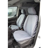 Driver And Single Passenger Seat Covers (With Armrest) Pair Grey For Ford Transit Connect 2014-2018