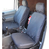 Driver Seat And Passenger Seat Covers No Armrest Pair Black For Ford Transit Connect 2002-2014