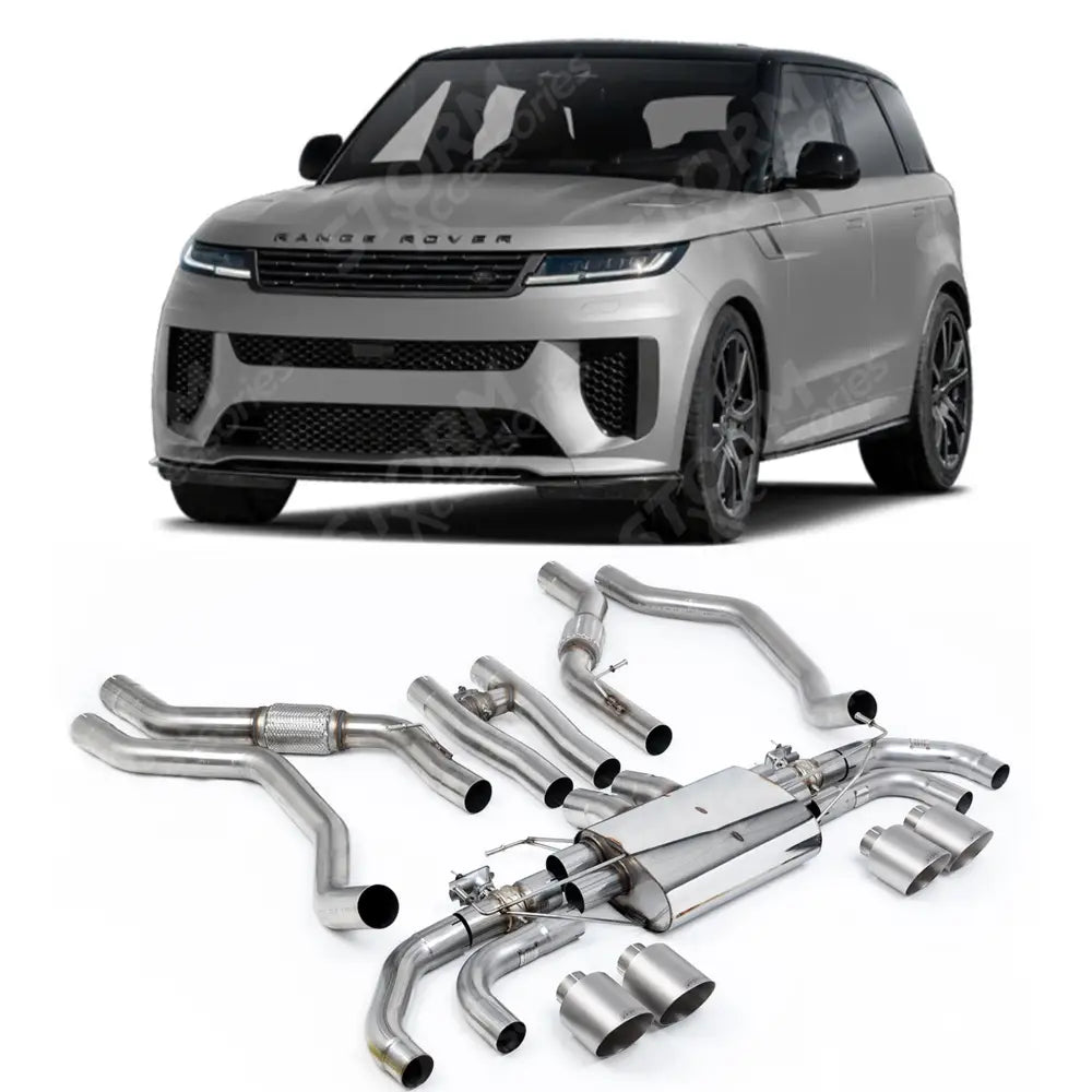 Exhaust System For Range Rover Sport SV L461 2023+ - SV 4.4 V8 Milltek Sport Cat Back Brushed Titanium Tips