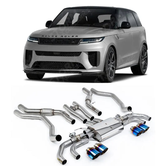 Exhaust System For Range Rover Sport SV L461 2023+ - SV 4.4 V8 Milltek Sport Cat Back Burnt Blue Titanium Tips