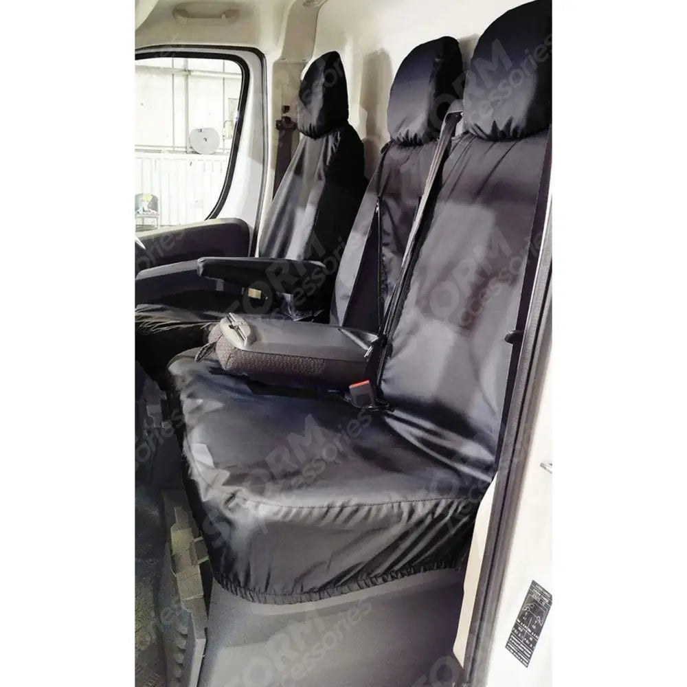 Fiat Ducato / Citroen Relay / Peugeot Boxer 2022 On Front Seat Covers - Black