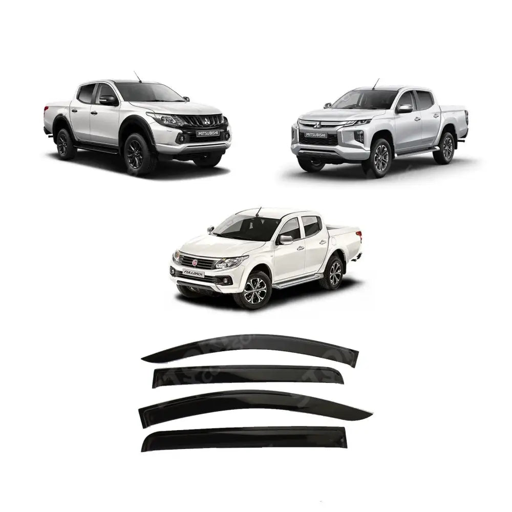 Fiat Fullback - Mitsubishi L200 - 2015 On - Double Cab Quad Stx Wind Deflectors - 4pcs - External Fit - D010